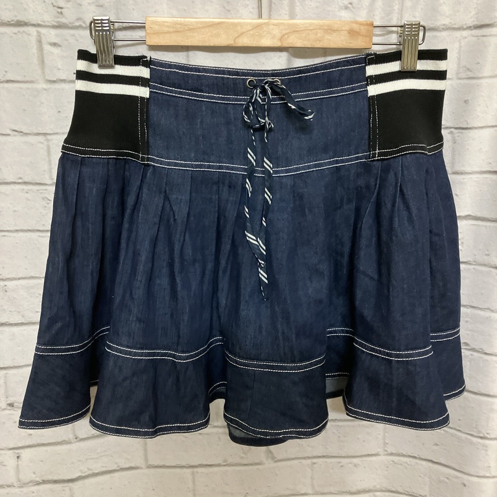 Pilcro Anthropologie Denim Pleated Skirt Medium NWT Sporty Mini Skirt